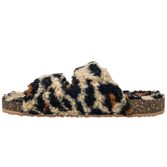 Secret Treasures Double Buckle Plush Two-Band Slide Sandals Size 11 Leopard Prin - Picture 5 of 8